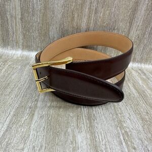 Paul Frederick Mens Black Genuine Leather Belt Size 38 Italy KEEPER LOOP MISSING